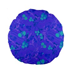 Floral Pattern Standard 15  Premium Flano Round Cushions