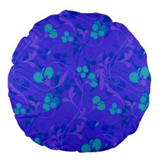 Floral Pattern Large 18  Premium Flano Round Cushions