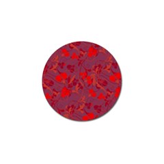 Red Floral Pattern Golf Ball Marker by Valentinaart