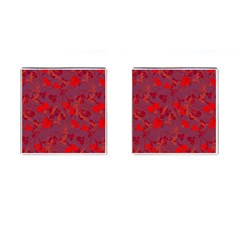 Red Floral Pattern Cufflinks (square) by Valentinaart