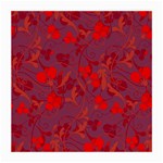 Red floral pattern Medium Glasses Cloth Front