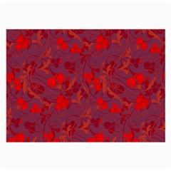 Red Floral Pattern Large Glasses Cloth (2-side)