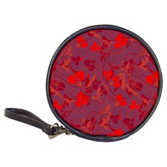 Red Floral Pattern Classic 20-cd Wallets by Valentinaart