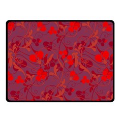 Red Floral Pattern Fleece Blanket (small)