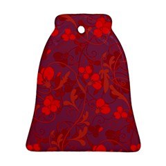 Red Floral Pattern Bell Ornament (two Sides) by Valentinaart