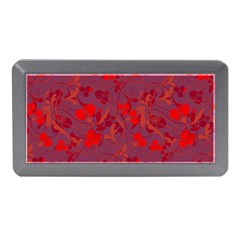 Red Floral Pattern Memory Card Reader (mini) by Valentinaart