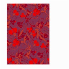 Red Floral Pattern Large Garden Flag (two Sides)