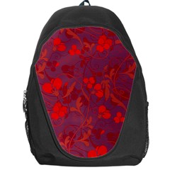 Red Floral Pattern Backpack Bag by Valentinaart