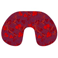 Red Floral Pattern Travel Neck Pillows