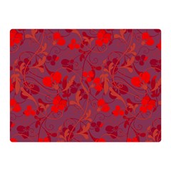 Red Floral Pattern Double Sided Flano Blanket (mini) 