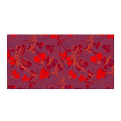 Red Floral Pattern Satin Wrap