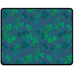 Floral Pattern Double Sided Fleece Blanket (medium)  by Valentinaart