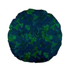 Floral Pattern Standard 15  Premium Flano Round Cushions