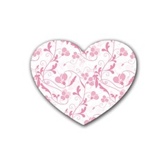 Floral pattern Rubber Coaster (Heart) 