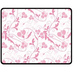 Floral Pattern Double Sided Fleece Blanket (medium)  by Valentinaart