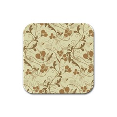 Floral pattern Rubber Square Coaster (4 pack) 