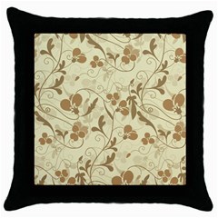 Floral pattern Throw Pillow Case (Black)