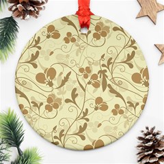 Floral Pattern Round Ornament (two Sides)