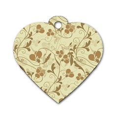 Floral pattern Dog Tag Heart (One Side)