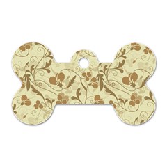 Floral pattern Dog Tag Bone (One Side)