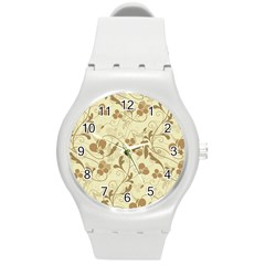 Floral pattern Round Plastic Sport Watch (M)