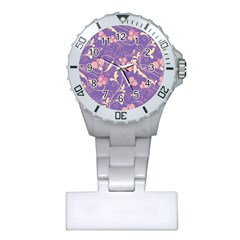 Floral Pattern Plastic Nurses Watch by Valentinaart