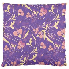 Floral Pattern Large Flano Cushion Case (one Side)