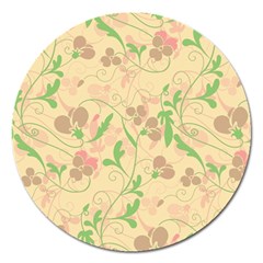 Floral Pattern Magnet 5  (round) by Valentinaart