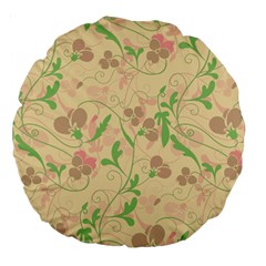 Floral Pattern Large 18  Premium Flano Round Cushions by Valentinaart