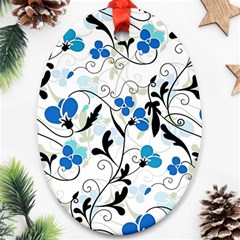 Floral Pattern Oval Ornament (two Sides)