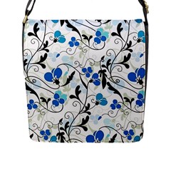 Floral Pattern Flap Messenger Bag (l)  by Valentinaart