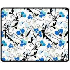 Floral Pattern Double Sided Fleece Blanket (medium) 