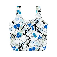 Floral Pattern Full Print Recycle Bags (m)  by Valentinaart