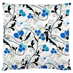 Floral Pattern Large Flano Cushion Case (one Side)