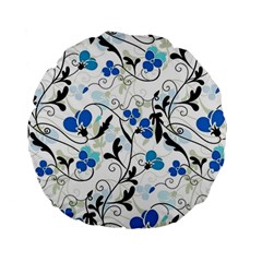 Floral Pattern Standard 15  Premium Flano Round Cushions