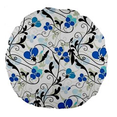 Floral Pattern Large 18  Premium Flano Round Cushions