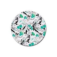 Floral Pattern Rubber Coaster (round) 