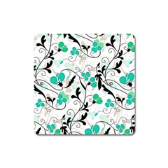 Floral Pattern Square Magnet