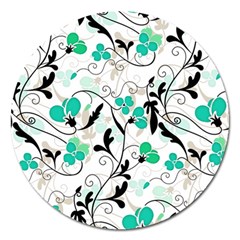 Floral Pattern Magnet 5  (round) by Valentinaart