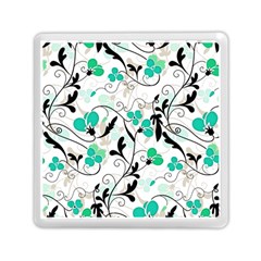 Floral Pattern Memory Card Reader (square)  by Valentinaart