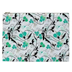 Floral Pattern Cosmetic Bag (xxl)  by Valentinaart