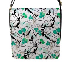 Floral Pattern Flap Messenger Bag (l)  by Valentinaart