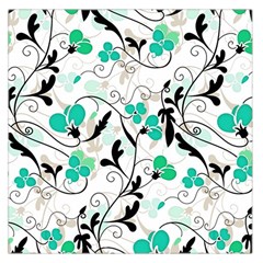 Floral Pattern Large Satin Scarf (square)