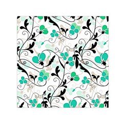 Floral Pattern Small Satin Scarf (square)