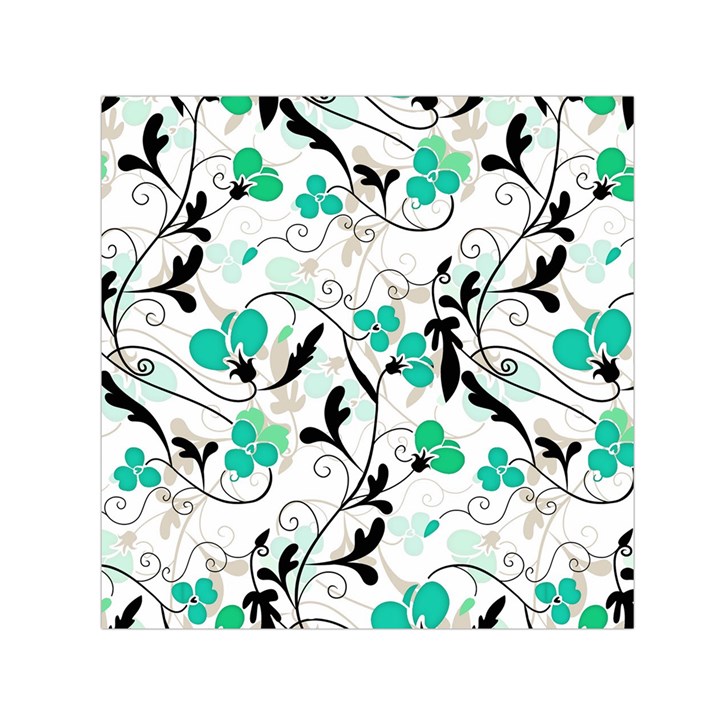 Floral pattern Small Satin Scarf (Square)