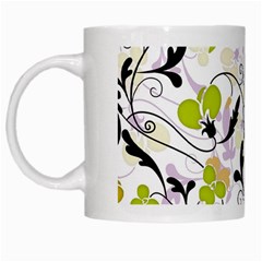 Floral Pattern White Mugs by Valentinaart