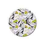 Floral pattern Rubber Coaster (Round)  Front