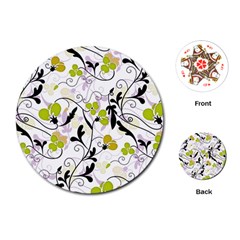 Floral Pattern Playing Cards (round) 