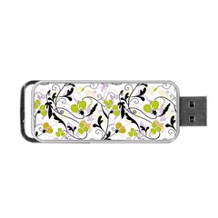 Floral Pattern Portable Usb Flash (two Sides)