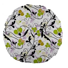 Floral Pattern Large 18  Premium Flano Round Cushions